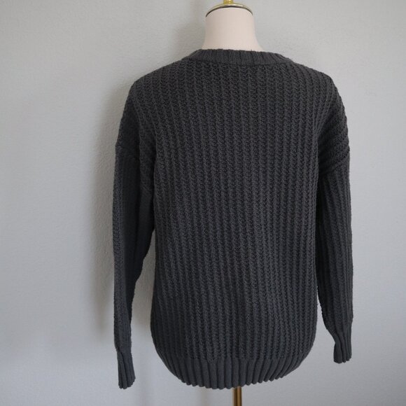 American Eagle Charcoal Chunky Knit Sweater XS - Picture 4 of 5